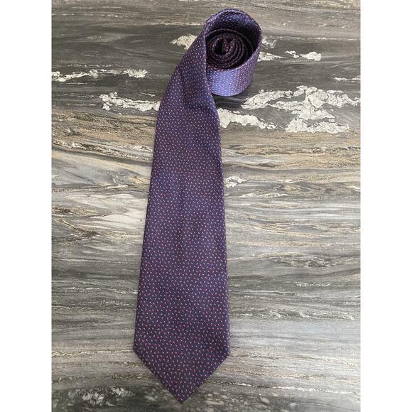 Brooks Brothers 100% Silk Tie Navy and Red Patterned - Picture 3 of 4